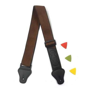 Guitar Strap + 3 Triangle Picks (Random Color) + Neck Strap