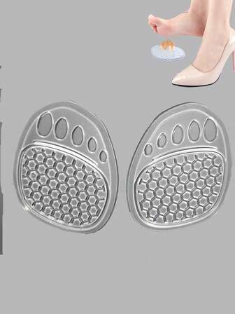 Foot care 1 Pair Transparent Self-Adhesive Silicone Forefoot Pads, High Heel Shoe Forefoot Cushions, Anti-Slip Shock Absorbing Forefoot Pads