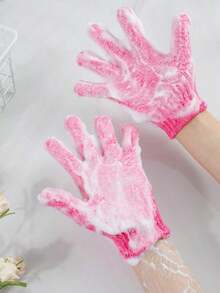 2pcs Exfoliating Glove ,Dead Skin Bath Exfoliating Gloves For Shower Spa Massage Body Scrub Shower Medium Exfoliate Glove For Dead Skin Bath Exfoliating Gloves For Shower Spa Massage Body Scrub - Shower Gloves Exfoliating For Women & Men Wash Gloves Dual Texture Bath Gloves For Shower Body Scrub Exfoliating Mitt Dead Skin Remover Exfoliator Mitten Natural Body Washcloth Body Cleaning Tool Rose Red - Hot Pink - 查看 6