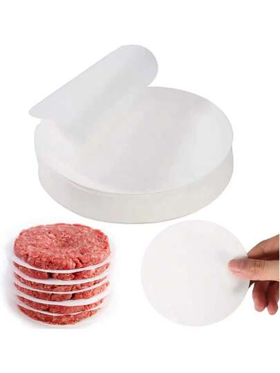 100/500/1000pcs Thick Hamburger Beef Patty Grease-Proof Paper, Non-Stick Baking Meat Pad, Oil Absorbing, Freeze Meat Pad (Normal Package Is 500pcs)