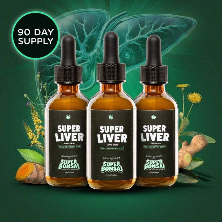 SuperBonsai Super Liver – Natural Liver Support With Milk Thistle & Dandelion Root – Detox, Support & Cleanse – GMO-Free, Gluten-Free, Vegan - 3 件裝 - 查看 1