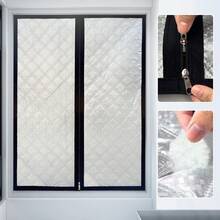 Windproof & Thermal Blackout Curtains, Suitable For Rooms, Living Rooms, Bathrooms, Zipper Design No Drilling Required, Easy Installation, Winter Wind Blocker