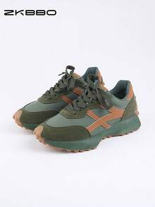 ZKBBO Women's Casual Sneakers Retro Lace-Up Flat Comfortable Walking Shoes, Lightweight Minimalist Fitness Shoes, Suitable For All Seasons - Green - View 7