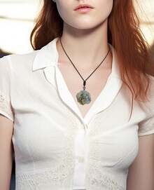 Collar de cristal de labradorita para mujer, piedra natural tallada con luna y estrella, collar colgante ajustable de energía y protección, regalo de joyería para mamá, Día de la Madre 2025 - Luna Estrella - Ver 4
