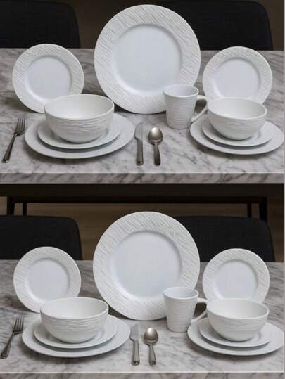 Vajilla Moderna Negra de Cerámica Premium – Juego Completo para 4 Personas con Platos Llanos, Platos Hondos, Tazas y Bowls – Diseño Elegante Minimalista – Ideal para Comedor Contemporáneo, Restaurantes y Hogares Sofisticados – Acabado Mate Antideslizante y Alta Resistencia