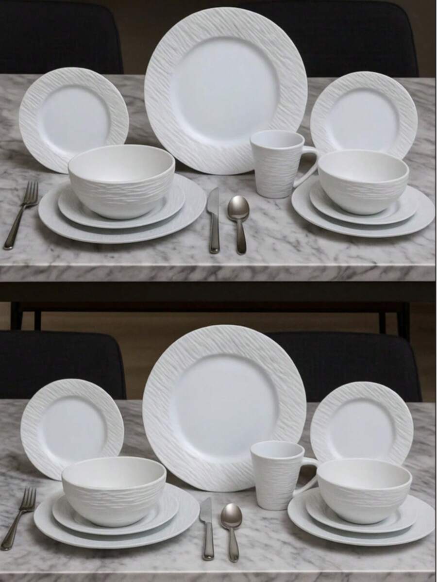 Vajilla Moderna Negra de Cerámica Premium – Juego Completo para 4 Personas con Platos Llanos, Platos Hondos, Tazas y Bowls – Diseño Elegante Minimalista – Ideal para Comedor Contemporáneo, Restaurantes y Hogares Sofisticados – Acabado Mate Antideslizante y Alta Resistencia