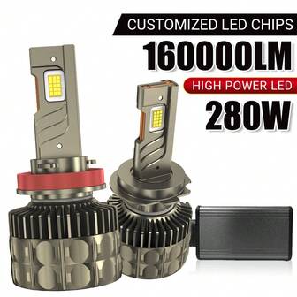 DrViAion 2Pcs H1 H7 Car Headlight H4 LED Bulb H11 9005 HB3 9006 HB4 9012 HIR2 Led Lights 16000LM Turbo Lampada 12V 24V