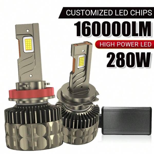 DrViAion 2Pcs H1 H7 Car Headlight H4 LED Bulb H11 9005 HB3 9006 HB4 9012 HIR2 Led Lights 16000LM Turbo Lampada 12V 24V