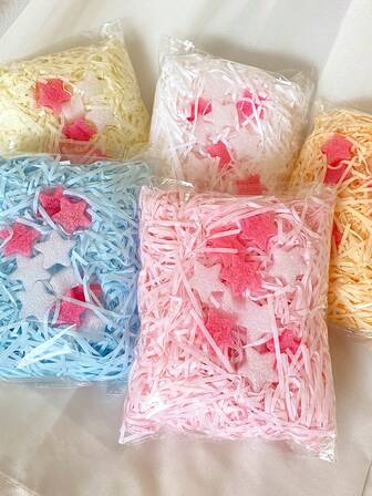 25g/45g Raffia Paper Shreds With Star Decor, Suitable For Birthday Gift Box Filler, Decoration, Thanksgiving, Easter, Valentine's Day, Christmas Gift Packaging