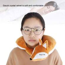 Almohada Salud Cuello, Almohada para Cuello Viaje Forma, Almohada Aire Suave Forma U para Viajes Avin/Tren/Automvil, Cubierta Cmoda Transpirable, Conveniente para - Marrón - Ver 4