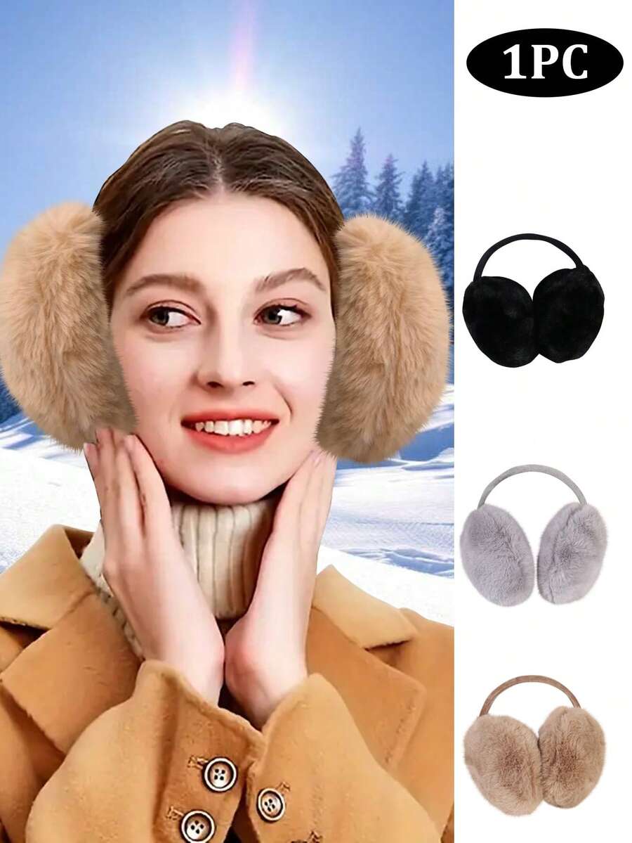 1 件毛绒耳套，户外滑雪配件，运动耳套，冬季柔软毛茸茸耳套，温暖舒适的耳套
