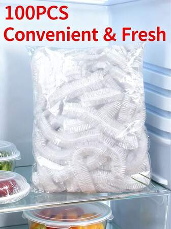 100Pcs, Disposable Food Preservation Film Cover, Shower Head Cover, Multi-Purpose Disposable Shrink Bag Disposable Shoe Cover Thickened Kitchen Preservation Film, Home Refrigerator Refrigerated Food Preservation Cover, Elastic Stretchable Cover Cover