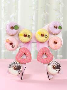 1Pc Pink Bow Shaped Wooden Donut Stand,Sweet Donut,Doughnut Holder Board,Baby Shower Decorations,Pink Bow Theme Birthday Party Supplies,Bridal Shower Supplies,Pink Birthday Decorations,1st Birthday Party Decor,Gender Reveal Party Supplies,Table Decor,Baby Girl Party Decorations,Pink Bow Decor