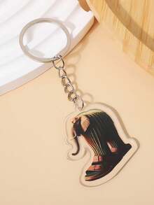 Abstrakte Holzstabfigur & Großer Fuß Acryl Schlüsselanhänger, kreative Schlüsselanhänger Weihnachtsgeschenk Tasche Anhänger Auto Zubehör Lehrer Freund Schwester Geschenkideen