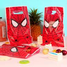 Marvel 10pcs/Set Red Spiderman Birthday Party Gift Bags Spider Theme Plastic Candy Bag Boy Loot Bag For Kids Birthday Party Favors Supplies Decor - Multicolor - View 1