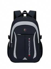 Zaino per laptop da 15,6 pollici per uomo, design a più scomparti con grande capacità, cinghie per le spalle regolabili e confortevoli, tasche laterali per bottiglia d'acqua e ombrello, tasca di nascosta sul retro, strisce riflettenti per la notturna, adatto per uso quotidiano e viaggi, materiale in poliestere resistente all'acqua, ottimo regalo per il ritorno a scuola