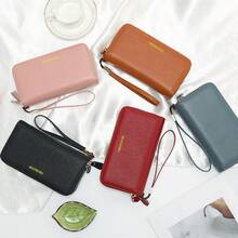 Cartera de gran capacidad con estilo vintage de OBCREATOR - Monedero con cremallera doble, múltiples ranuras para tarjetas, monedero y soporte para identificación. Regalo de Halloween, Navidad y Día de San Valentín para mujeres