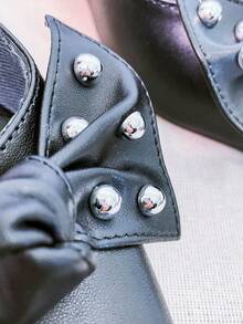 Slingback Open Heel Pumps With A Heel Below 3cm - Black-lace - View 5