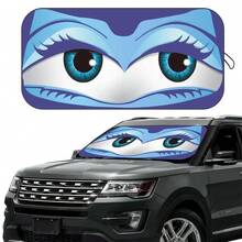 1 pieza Parasol de ojo de coche divertido, a prueba de sol, protección UV, plegable, material 210T ennegrecido, mantiene su vehículo fresco, adecuado para parabrisas automotriz