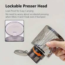 1pc Transparent Refillable Nail Polish Remover Bottle With Pump And Lock, Suitable For Manicure