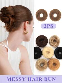 1件装直发发髻假发 - 厚实发髻马尾辫接发，100%真人发丝，外观自然，佩戴牢固，适合婚礼、派对和日常造型 - 彩色 - 查看 12