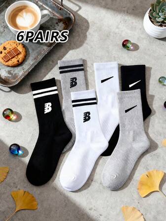 Lot de 3 ou 6 paires de chaussettes polyvalentes, simples et à la mode, respirantes, confortables et absorbantes, idéales pour un usage quotidien, le sport, le bureau et les tenues décontractées. Un cadeau parfait en toute saison.