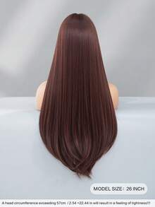 NICKY WALL 28英寸超长直棕色假发，优雅自然，带齐刘海，高密度蓬松合成耐热纤维发丝，无需胶水，适合初学者日常佩戴和派对使用，适合所有女性。 - 亞麻棕 - 查看 3