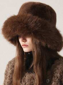 Women's Winter Fleece Bucket Hat, Warm Winter Hat, Fashionable Thick Hat, Suitable For Comfortable Warmth In Cold Weather Outdoor Activities, Holiday Gift, Winter Accessories, Winter Clothing, Personalized Gift - Multicolor - View 5