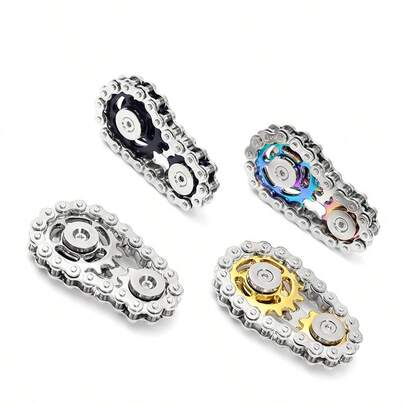 Trending Party Zinc Alloy Car Chain Finger Spinner, Creative New EDC Gear Spinner, Colorful Finger Spinner