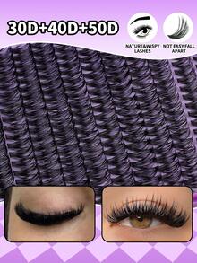 640支/盒 高容量单根假睫毛，10D+20D/30D+40D+50D，C/D卷度，蓬松睫毛，8-16毫米混合长度，散装睫毛套装，卷度：D卷，DIY超浓密自然睫毛簇，柔软轻盈，可重复使用，分段式单根假睫毛，睫毛嫁接套装包含化妆工具