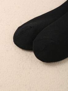 10双黑白儿童毛圈袜 运动袜 适合秋冬季日常生活/穿衣 男童女童 保暖舒适 毛绒 （1-16岁）