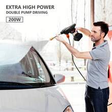 21V Cordless Pressure Washer With 1 Battery And 5-Meter Hose, Suitable For Floor Cleaning, Car Washing, And Garden Watering - 黑色 1*電池 - 查看 3