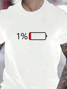 1% Printed Round Neck Shirt 100% Cotton Summer Fashion New Arrival - 白色 - 查看 3