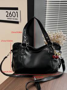 Bolso de hombro tipo tote con detalles de tachuelas, casual y ligero, perfecto para trabajadores de oficina, maestros, adolescentes, mujeres y estudiantes universitarios. Ideal para la oficina, el trabajo, los negocios y los desplazamientos al colegio.