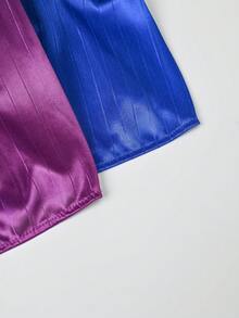 2-Pack Sexy V-Neck Short-Sleeved Pajamas, Spring And Summer Women's Pajamas, Women's Lingerie Sleepwear, Lace Trim, Semi-Transparent Polyester Fiber - Light Purple And Pink, Ruffled, Machine Washable - Tím đậm + Xanh hoàng gia - Xem 8