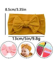 12/18 piezas Diademas elásticas de nailon con moño para bebé recién nacido, accesorios para el cabello suaves y cómodos, set de lazos para el cabello de niños, mejor regalo para fiestas, colores pastel y vibrantes, decoración suave para el cabello para fiestas, viajes, atuendos diarios, colores aleatorios