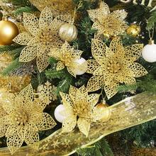 1/10pcs Christmas Decorative Gold Powder Pine And Cypress Branch Hollowed-Out Double-Layer Christmas Flowers, Simulated Pine And Cypress Branch Christmas Tree Decoration Ornaments, DIY Flower Garland Arrangement, Colorful Artificial Flowers, Christmas Party Table Center Decoration Ornaments, Vase Arrangements, Shining Red Gold Powder Christmas Christmas Flowers, Christmas Tree Decoration Flower Accessories - Verschiedenfarbig - Übersicht 28
