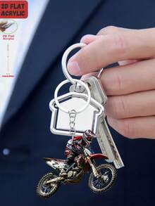 1/5 件装 2D 平面亚克力钥匙扣 - 专为摩托车骑手和泥地摩托车设计，铁艺摩托车钥匙扣，适用于手机、车钥匙、背包、钱包 - 送给摩托车爱好者的完美礼物，摩托车配件，2D 平面设计，适合装饰包包和车钥匙，圣诞树节日派对装饰，是送给家人和朋友的理想节日礼物 - 越野摩托車騎士(2D) - 查看 9