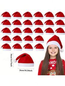 1/2 Winter Lady's Red Knitted Wool Santa Hat - 1 Piece, Adjustable Size. Suitable For Wearing In Winter To Keep Warm And Create A Christmas Atmosphere. For Christmas, A Christmas Gift, Christmas.