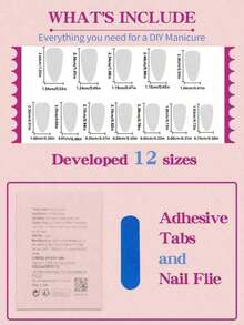 24Pcs Short Almond Press On Nails Red French Tip Nails Minimalist Style Full Cover For Women Girls Daily Wear Summer Nails Art Nail Supplies Nails(Random Delivery) - 隨機的 - 查看 9