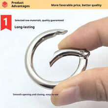Internet Celebrity Burst Zinc Alloy Spring Ring Key Chain High-Grade Color-Retaining Spring Buckle Bags Hardware Opening Circle Ring Wholesale