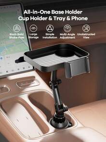 REMAX حامل كوب سيارة وحامل هاتف 2 في 1 عالمي، قابل للتوسيع مع قاعدة قابلة للتعديل