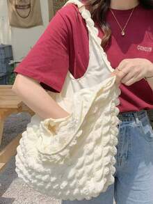 Stylowa, prosta, uniwersalna, minimalistyczna sukienka na jedno ramię, odpowiednia do stylizacji uniwersyteckich, miejskich i casualowych - Biały - Zobacz 2