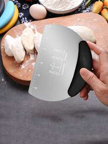 Stainless Steel Dough Cutter, Silver Dough Scraper, Suitable For Baking, Stainless Steel Dough Scraper - Multi-Functional Baking Tool, Suitable For Pastries, Bread, Etc. - Holiday Food Kitchen Gadget - Multicolor - View 6