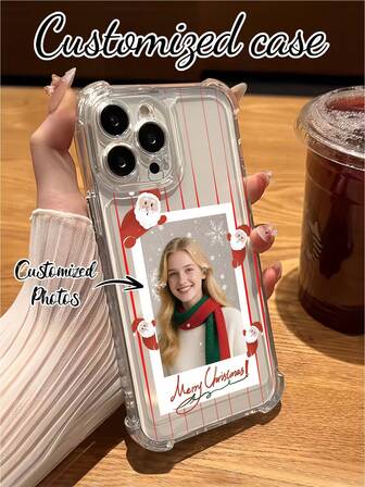 1pc Customizable Phone Case With Single Photo, Transparent Corners Anti-Drop Lens Protection, Compatible With IPhone 17 Pro Max/16 Pro/15 Pro Max/14 Pro Max/13 Pro Max/A13/A14/A15/A52/A54/A55, OPPO A18/A58/S24 Ultra/A52S/A05, Suitable For Easter, Valentine's Day, Father's Day, Daily Use And Commemorative Gifts