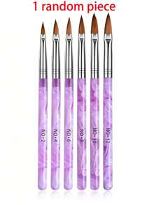 6/3 件套亚克力指甲刷套装，水晶笔雕刻笔美甲工具，美甲设计工具，3D 生成器指甲胶刷 - 亚克力美甲刷 - 适用于家庭美甲沙龙、旅行、约会、礼物 - 彩色 - 查看 12