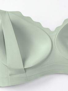 1pc Maternity Nursing Bra, Breathable Postpartum Breastfeeding Bra, Comfortable Seamless Wirefree Bra - Grey - View 5