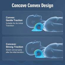 Estiramiento de cuello, corrector de joroba, relajador de cuello y hombros, dispositivo de tracción cervical tipo almohada para relajar los músculos y aliviar el dolor de la articulación temporomandibular (azul) - Azul - Ver 6