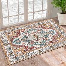 1pc Red & Yellow Bohemian Super Soft Fiber Kitchen Rug, Comfortable Bedside Rug, Hallway Carpet, Striped Rug, Non-Slip Farmhouse Kitchen Mat, Machine Washable, Foot Pad, Small Rug, Suitable For Floor, Comfortable Standing Mat, Running Mat, Party Gathering Home Decor Carpet, Indoor Entrance Doormat - Multicolor - View 13