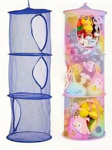 3-Tier Hanging Storage Basket, Cylindrical Enclosed Underwear Bra Dress Basket, Hanging Basket For Shop - Multicolor - View 1